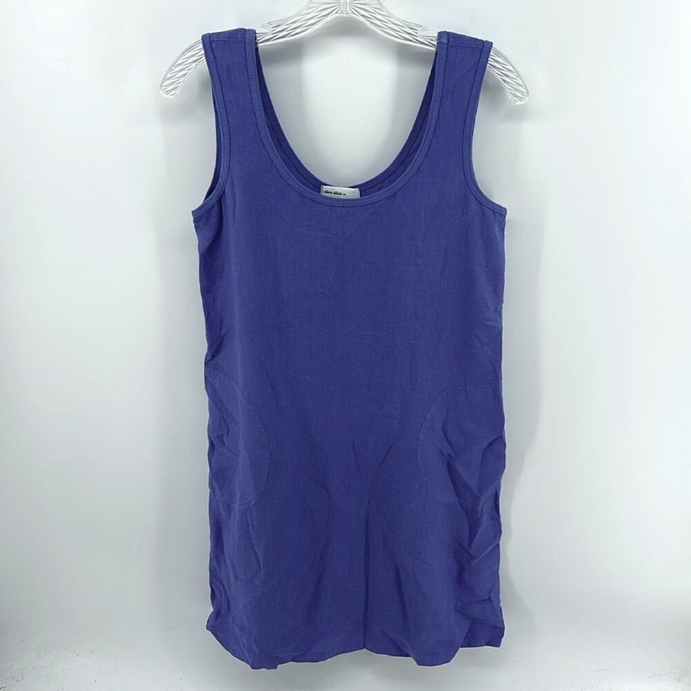 Allen Allen 100% linen scoop neck sleeveless tank dress sz XS